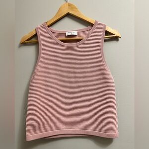 Babaton Pink Ribbed Tank Top